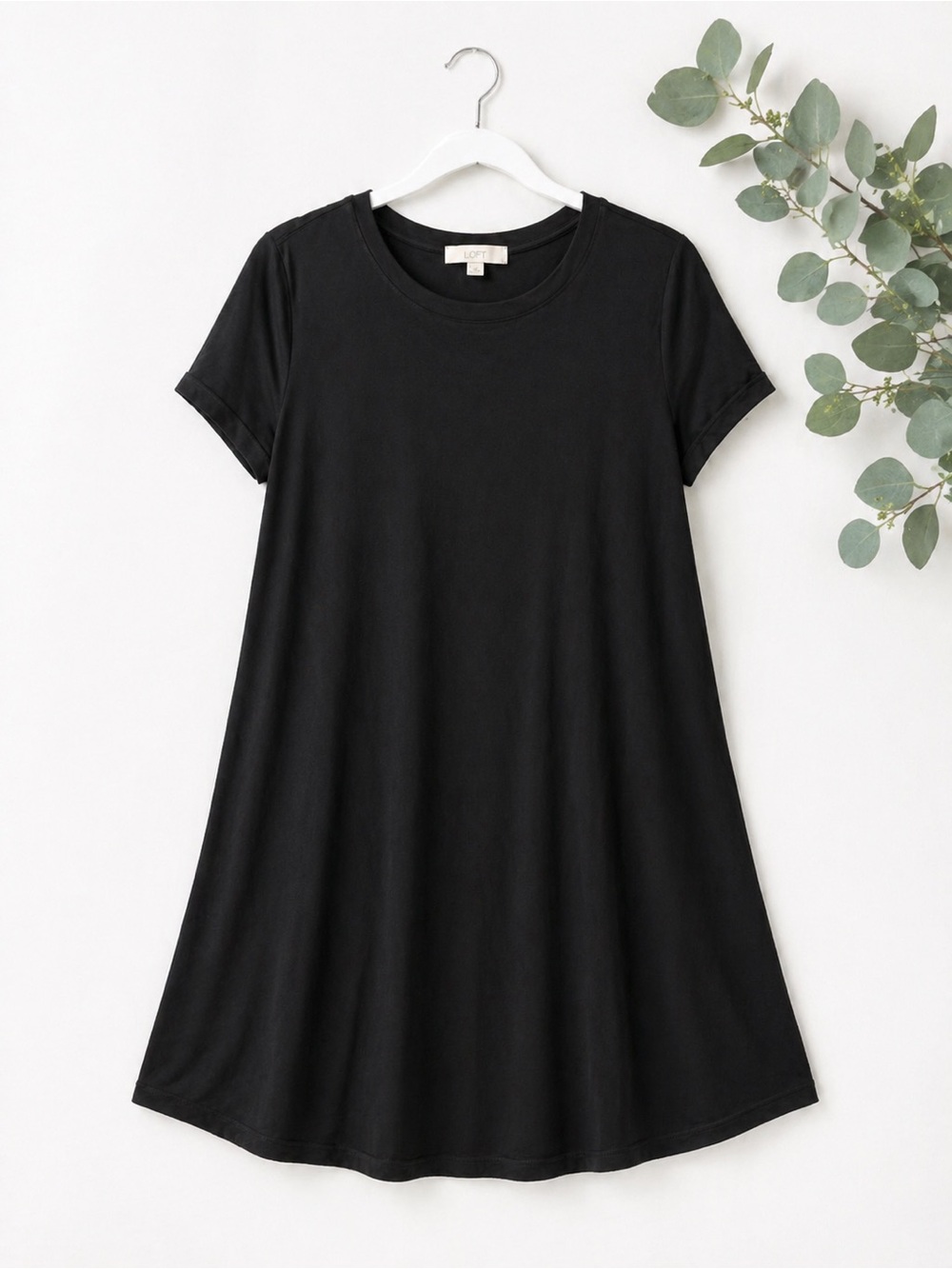 LOFT Black Swing Dress | Short Sleeve | Small - Picture 1 of 1